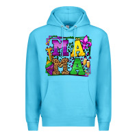 Ocean Blue Mardi Gras leopard frame mama Mother's Day Premium Hoodie - LillyAllenDesigns