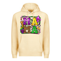 Pina Colada Mardi Gras leopard frame mama Mother's Day Premium Hoodie - LillyAllenDesigns