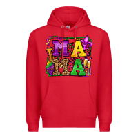 Red Mardi Gras leopard frame mama Mother's Day Premium Hoodie - LillyAllenDesigns