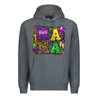 Rock Mardi Gras leopard frame mama Mother's Day Premium Hoodie - LillyAllenDesigns