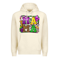 Sandshell Mardi Gras leopard frame mama Mother's Day Premium Hoodie - LillyAllenDesigns