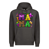 Smoke Mardi Gras leopard frame mama Mother's Day Premium Hoodie - LillyAllenDesigns