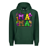 Sports Green Mardi Gras leopard frame mama Mother's Day Premium Hoodie - LillyAllenDesigns
