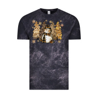 Cloud Black snowman with christmas trees 11inches Vintage Tee - CowGirlArtShop