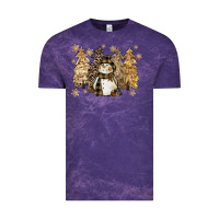 Cloud Purple snowman with christmas trees 11inches Vintage Tee - CowGirlArtShop
