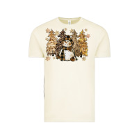 Vintage Arctic snowman with christmas trees 11inches Vintage Tee - CowGirlArtShop