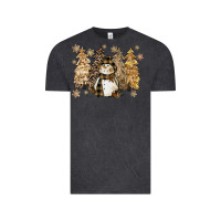 Vintage Black snowman with christmas trees 11inches Vintage Tee - CowGirlArtShop