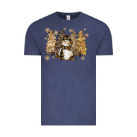 Vintage Denim snowman with christmas trees 11inches Vintage Tee - CowGirlArtShop