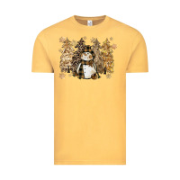 Vintage Mustard snowman with christmas trees 11inches Vintage Tee - CowGirlArtShop