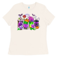 Bone Halloween Coffee Cups Ladies Tee - texasbilliewilder