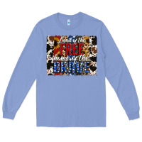 Colony Blue Land of the Free Home of the Brave Brushstroke Long Sleeve Tee - Jasminsmagicworld