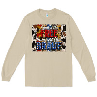 Mushroom Land of the Free Home of the Brave Brushstroke Long Sleeve Tee - Jasminsmagicworld
