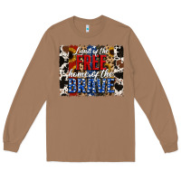 Toasted Coconut Land of the Free Home of the Brave Brushstroke Long Sleeve Tee - Jasminsmagicworld