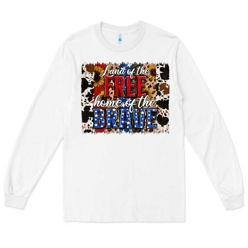 Land Of The Free Home Of The Brave Brushstroke Long Sleeve Tee by Jasminsmagicworld | Teevron