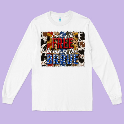 Land Of The Free Home Of The Brave Brushstroke Long Sleeve Tee Designed By Jasminsmagicworld