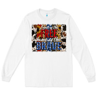 White Land of the Free Home of the Brave Brushstroke Long Sleeve Tee - Jasminsmagicworld