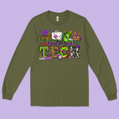 Mardi Gras Pharmacy Tech Long Sleeve Tee Designed By Oliviacreatesart
