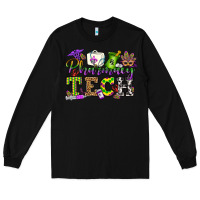 Black mardi gras pharmacy tech Long Sleeve Tee - OliviaCreatesArt