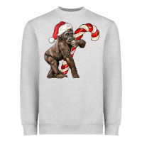 Heather Grey Christmas Candy Cane Baby Gorilla Heavyweight Sweatshirt - LillyAllenDesigns