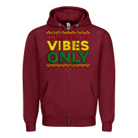 Burgundy juneteenth vibes only Zipper Hoodie - Artiststas