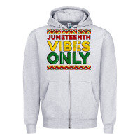 Heather Grey juneteenth vibes only Zipper Hoodie - Artiststas