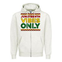 Oatmeal Heather juneteenth vibes only Zipper Hoodie - Artiststas