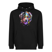 Splash Art Australian Shepherd   Aussie Lover Gifts Heavyweight Hoodie | Teevron