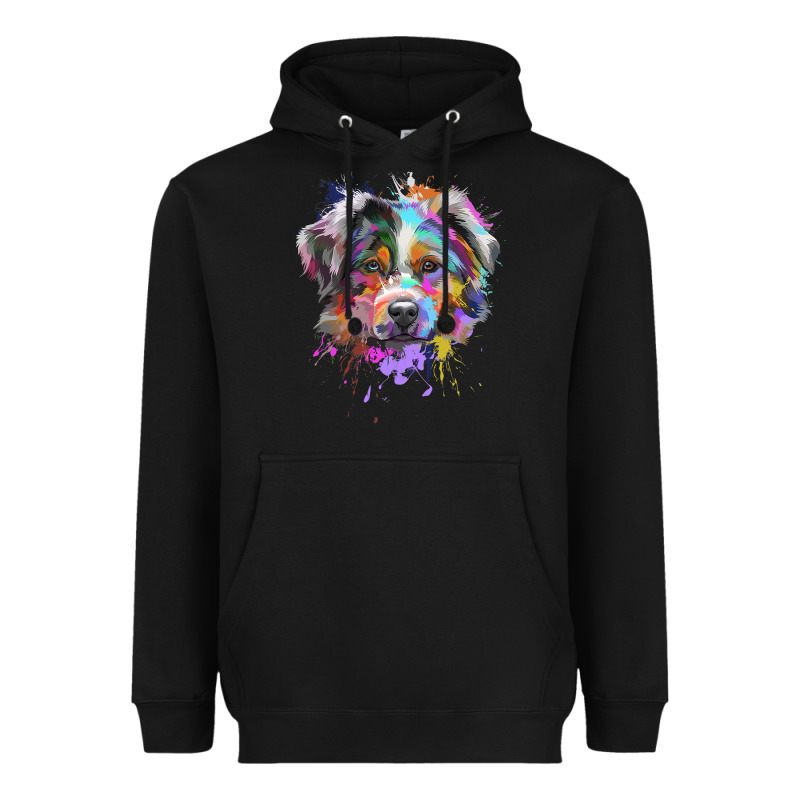 Splash Art Australian Shepherd   Aussie Lover Gifts Heavyweight Hoodie by longCreatives | Teevron