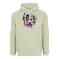 Matcha Splash Art Australian Shepherd   Aussie Lover Gifts Heavyweight Hoodie - longCreatives
