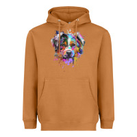 Meerkat Splash Art Australian Shepherd   Aussie Lover Gifts Heavyweight Hoodie - longCreatives