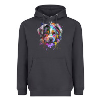 Smoke Splash Art Australian Shepherd   Aussie Lover Gifts Heavyweight Hoodie - longCreatives