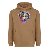 Toasted Coconut Splash Art Australian Shepherd   Aussie Lover Gifts Heavyweight Hoodie - longCreatives