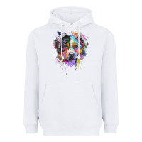 White Splash Art Australian Shepherd   Aussie Lover Gifts Heavyweight Hoodie - longCreatives