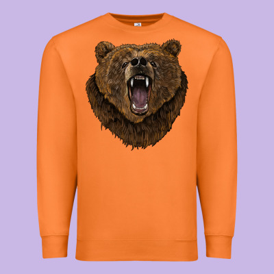 Bear Head Premium Sweatshirt Designed By Barkaloodesign