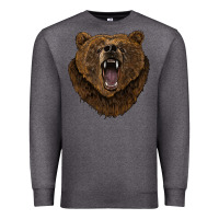 Charcoal Heather bear head Premium Sweatshirt - BarkalooDesign
