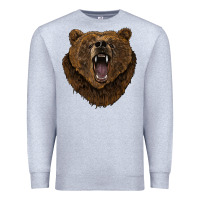 Heather Grey bear head Premium Sweatshirt - BarkalooDesign