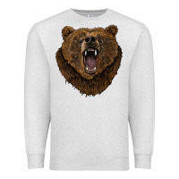 Oatmeal Heather bear head Premium Sweatshirt - BarkalooDesign