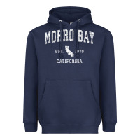 Navy Morro Bay California CA Vintage Athletic Sports Design Heavyweight Hoodie - longCreatives