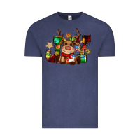 Vintage Denim reindeer joy christmas Vintage Tee - CowGirlArtShop