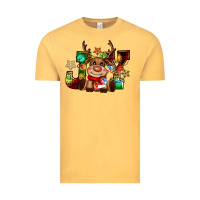 Vintage Mustard reindeer joy christmas Vintage Tee - CowGirlArtShop