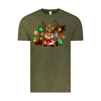 Vintage Olive reindeer joy christmas Vintage Tee - CowGirlArtShop