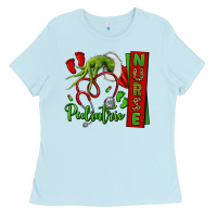 Baby Blue Christmas Character Ladies Tee - NancyCooperArtShop