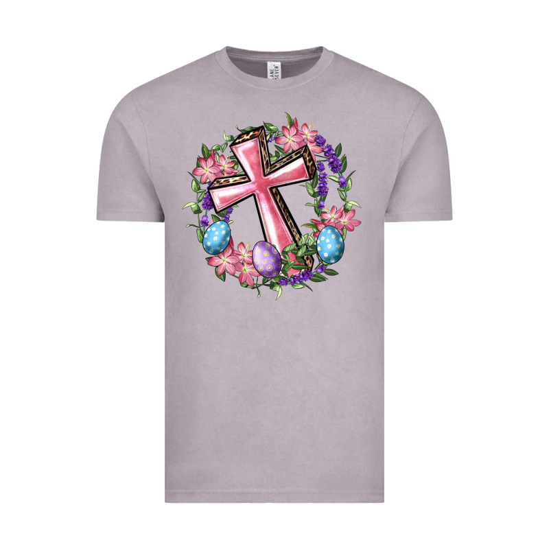 Cross With Floral Wreath And Easter Eggs Vintage Tee by RanaPortraitStore | Teevron