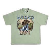 Oil Green Mama's Boy western Cowboy boots cactus Urban Heavy Tee - HowdyJamesFarm