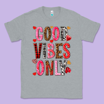 Good Vibes Only Valentine's Day Classic Tee Designed By Howdyjamesfarm