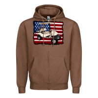 Chestnut golf cart american flag Zipper Hoodie - Artiststas