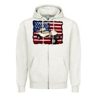 Oatmeal Heather golf cart american flag Zipper Hoodie - Artiststas