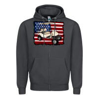 Smoke golf cart american flag Zipper Hoodie - Artiststas