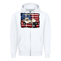 White golf cart american flag Zipper Hoodie - Artiststas