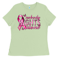 Matcha nobody fights alone cancer Ladies Tee - NancyCooperArtShop